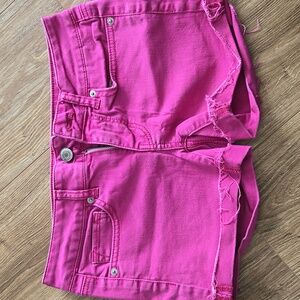 American Eagle pink denim shorts